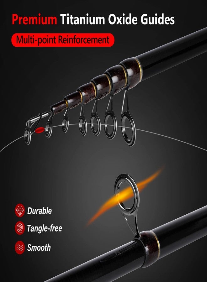 PLUSINNO Bronze Warrior Toray 24-Ton Carbon Matrix Telescopic Fishing Rod, 2.1M 6.89FT, Medium Power, Medium-Heavy Line, Spinning & Casting, Adult, Bass, Trout, Salmon - Image 4